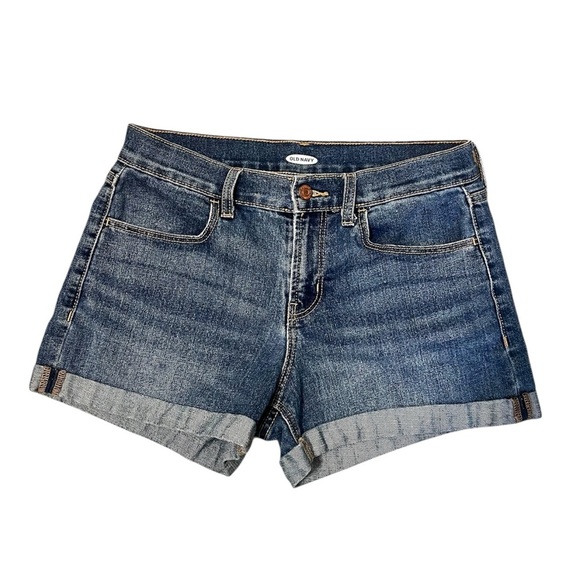 2/$15 Old Navy - Medium Wash Mid Rise Jean Shorts - Picture 1 of 5